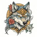 Wolf Anime tattoo design idea