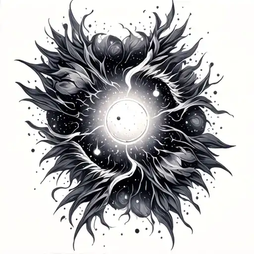 cosmic energy tattoo design idea