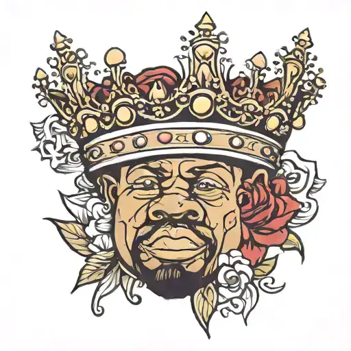 biggie crown on L K E R tattoo design idea