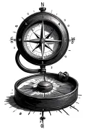 compass with coordinates leading tattoo design idea