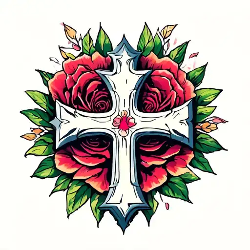 3 nails 1 cross tattoo design idea