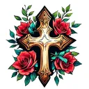 3 nails 1 cross tattoo design idea