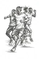 gangs running silhouette tattoo design idea