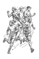 gangs running silhouette tattoo design idea