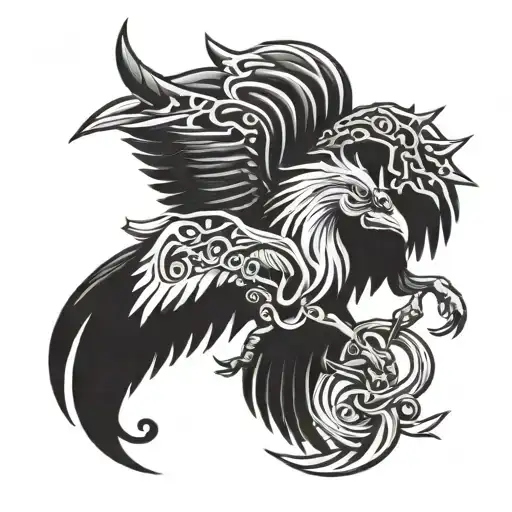 winged spurs tattoo design idea