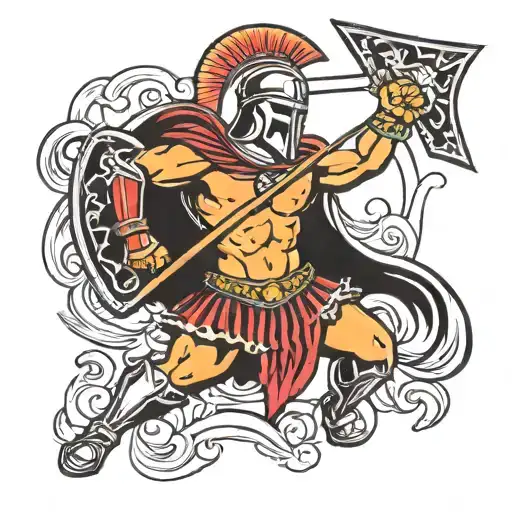 Spartan warrior tattoo design idea