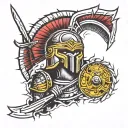 Spartan warrior tattoo design idea