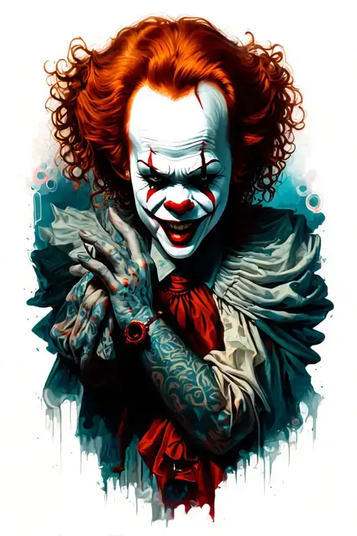pennywise and victims  tattoo design idea
