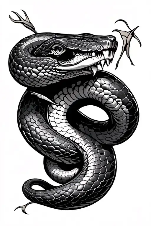snake biting its tail tattoo design idea