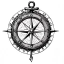 Anchor Compass tattoo design idea