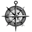 Anchor Compass tattoo design idea