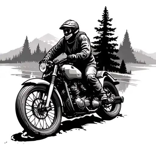 adventure riding motorcycles wild camping nature inspired tattoo tattoo design idea