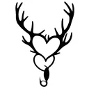 deer antlers making a heart with a fish hook Add I love you baby girl ~dad tattoo design idea