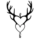 deer antlers making a heart with a fish hook Add I love you baby girl ~dad tattoo design idea