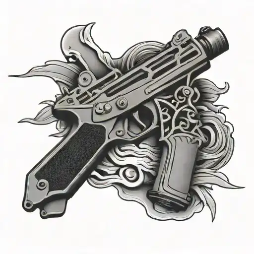 uzi tattoo design idea