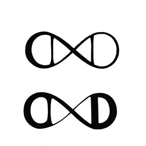 infinity with letters M and C and D tattoo design idea