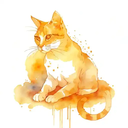 half cat face and half skull of a cat tattoo design idea