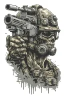 ghost call of duty tattoo design idea