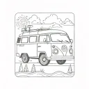 small campervan tattoo design idea