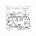 small campervan tattoo design idea
