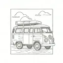 small campervan tattoo design idea
