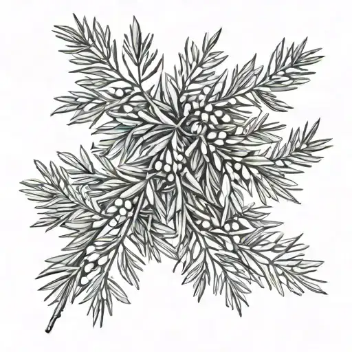 cedar and olive branches tattoo design idea