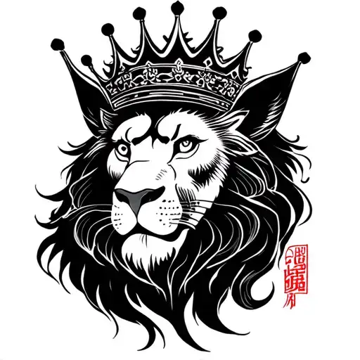 lion king crown tattoo design idea