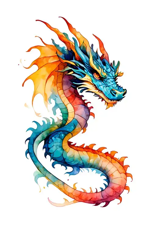 smoke dragon wrapped tattoo design idea