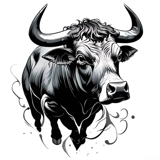 gotchic bull charging tattoo design idea