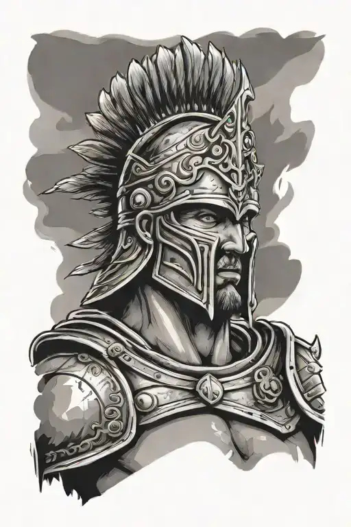 gladiator holding crown with colloseum in back ground tattoo design idea