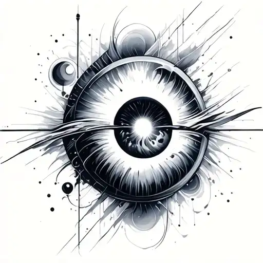 abstract quantum physics tattoo design idea