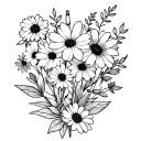 September March October birth flowers mixed together  tattoo design idea