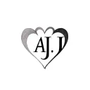 initials A B J hearts tattoo design idea