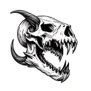 sabertooth skull tattoo design idea