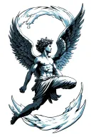 Icarus falling angel tattoo design idea
