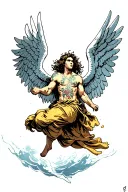 Icarus falling angel tattoo design idea