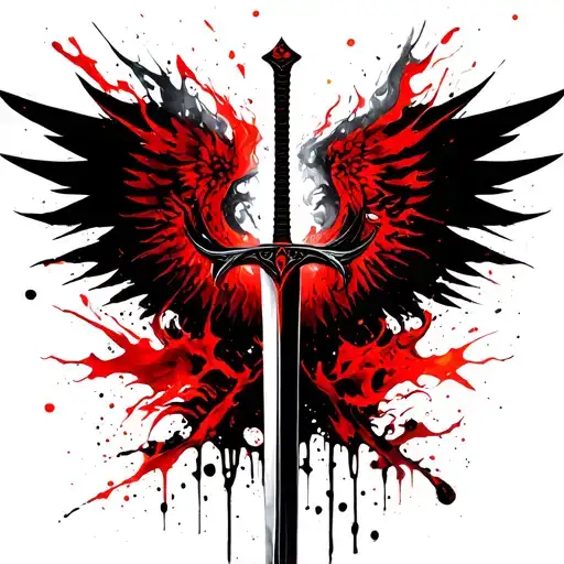 St Michael sword fire tattoo design idea