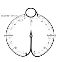 circle hook size 8 with latitude and longitude 36°26'15.0"N 87°29'02.5"W incorporated into the design tattoo design idea