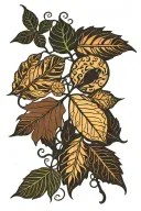 leaf animal silhouettes tattoo design idea