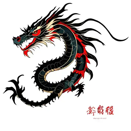 simple dragon tattoo design incorporating elements tattoo design idea