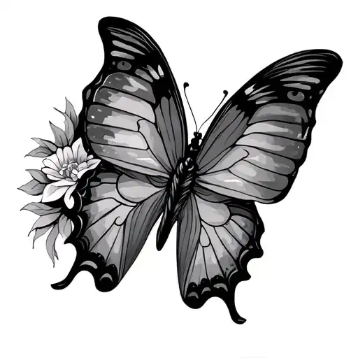 butterfly flying tattoo design idea