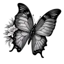 butterfly flying tattoo design idea