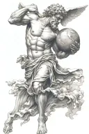 Atlas Greek god carrying earth tattoo design idea
