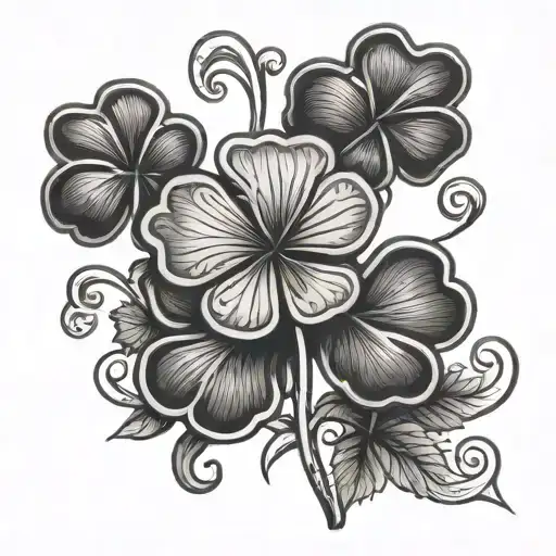 CORSE 5 leaf clover tattoo design idea