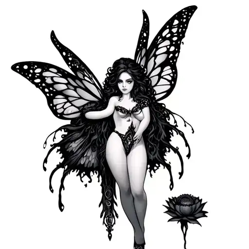 Gothic Fairy tattoo design idea