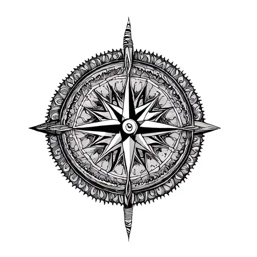 Mandala Compass tattoo design idea