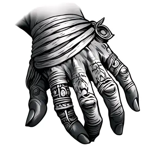 hand of mummy tattoo design idea