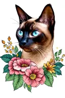 siamese cat tattoo design idea