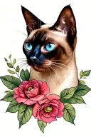 siamese cat tattoo design idea