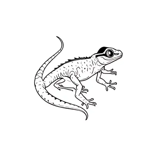 Fire Salamander wearing welding goggles tattoo design idea